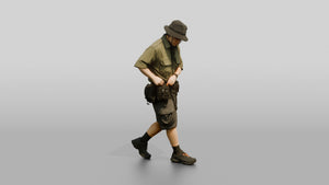 Techwear Man Fastening Belt Pouches - 3D character model, view 1