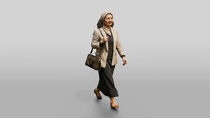 Slender Middle-Aged Egyptian Woman in a Linen Blazer - 3D character model, view 1