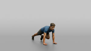 Bodyweight Athlete Man In A Mountain-climber Position - 3D character model