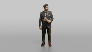 Concierge Man Holding A Pair Of Event Tickets - 3D character model
