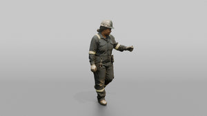 Chief Mate Checking Cargo Lashings on Deck - 3D character model, view 1
