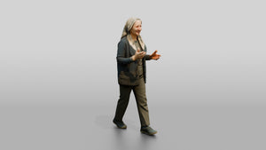 Elderly Woman Walking and Talking - 3D character model, view 1