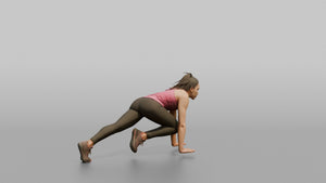 Bodyweight Athlete Woman In A Mountain-climber Position - 3D character model