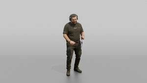 Club DJ Man Nodding To The Beat, Headphones On - 3D character model
