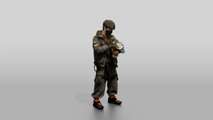 Gorpcore Man Counting Cash - 3D character model, view 1