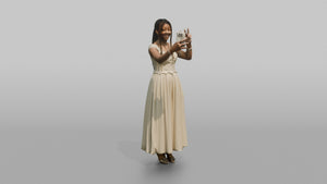 Teenage Wedding Guest Taking a Peace-Sign Photo - 3D character model, view 1