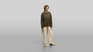 Cozy Oversized Casual Woman 13 - 3D character model, view 1