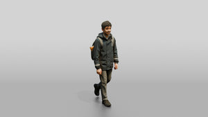 Indian Teen Boy Walking Home from School - 3D character model, view 1