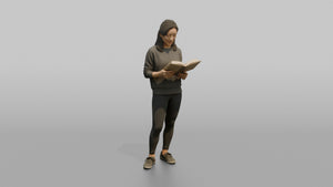 Mother Holding An Open Book, Reading - 3D character model