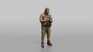 Vacationer Wearing Tactical Travel Vest And Shorts - 3D character model, view 1
