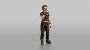 Club DJ Woman Holding A Microphone In One Hand - 3D character model