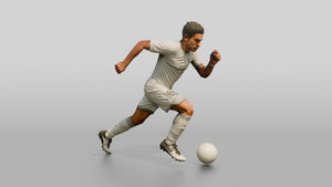 Soccer Player Sprinting for the Ball - 3D character model, view 1