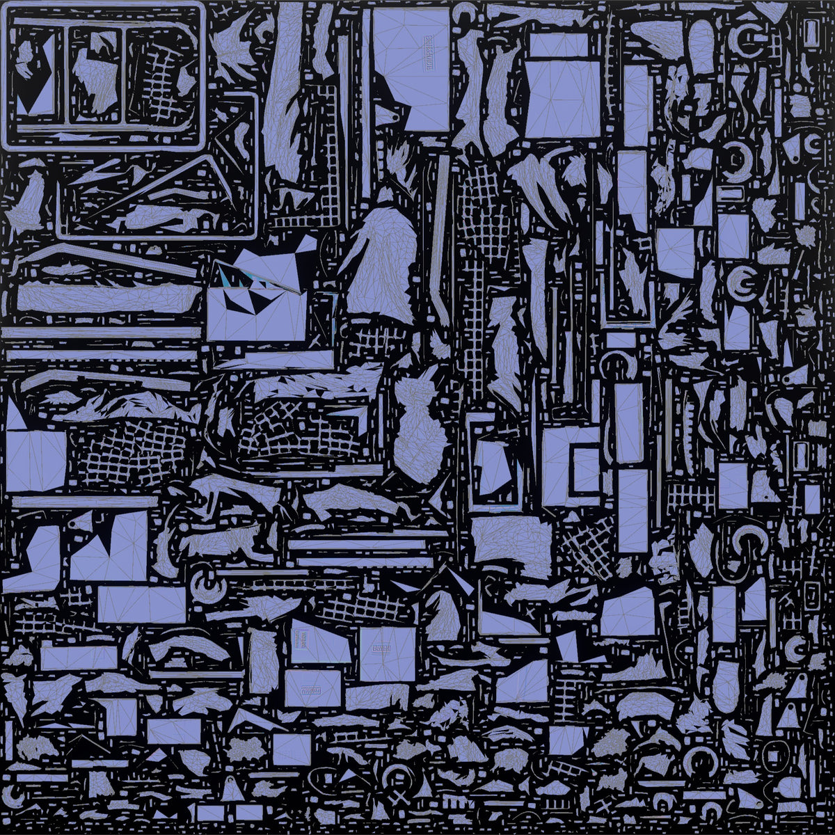 Man Stock Clerk Pushing A Flatbed Cart Loaded With Boxes - UV layout, normal map