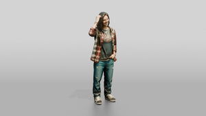 Grunge Skater Woman 10 - 3D character model, view 1