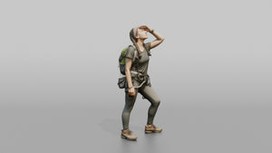 Scrambler Looking Up at an Overhead Wall - 3D character model, view 1