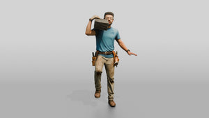 Construction Worker Man 29 - 3D character model, view 1