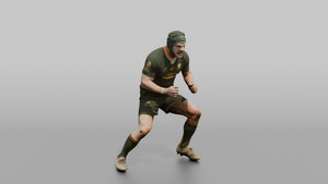South African Defender Bracing for a Collision - 3D character model, view 1