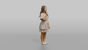 Teenage Wedding Guest Blowing Bubbles - 3D character model, view 1