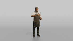 Bartender Man Mixing A Drink With A Bar Spoon - 3D character model