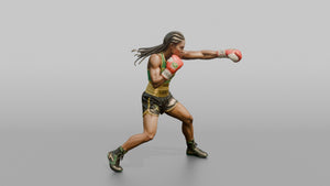 Boxer Explosive Straight Right Punch - 3D character model, view 1