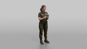 Door Staff Man Checking A Phone For A Guest List Name - 3D character model
