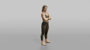 Physique Model Woman Standing With Arms Crossed, Confident Post-workout Stance - 3D character model