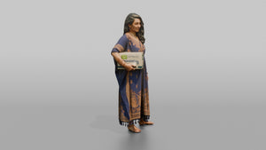 Vacationer Wearing Flowing Kaftan - 3D character model, view 1