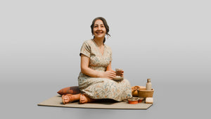 Middle-Aged Turkish Woman on a Park Picnic Blanket - 3D character model, view 1