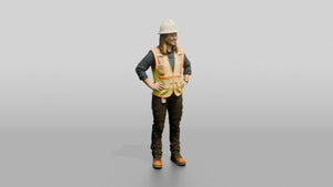 Construction Worker Woman 96 - 3D character model, view 1