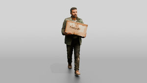 North African Male Walking - 3D character model, view 1