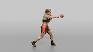 Boxer Stiff Jab to Keep Distance - 3D character model, view 1