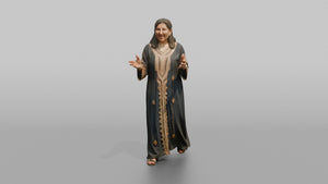Wedding Guest Talking Animatedly in a Kaftan - 3D character model, view 1