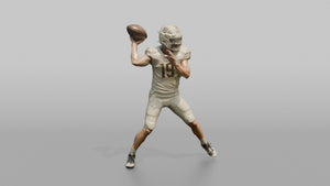 Quarterback Winding Up for a Deep Throw - 3D character model, view 1