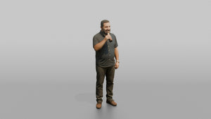 Patron Man Standing With A Beer Bottle In One Hand - 3D character model