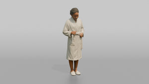 Spa Attendant Woman Adjusting A Robe Belt At The Waist - 3D character model