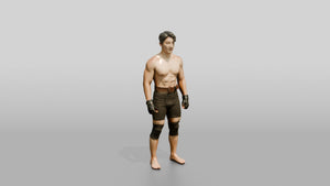 Man Standing in Gym Pose - 3D character model, view 1