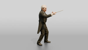 Orchestra Conductor Waving Baton - 3D character model, view 1