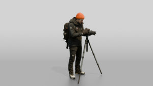 Norwegian Man Photographing a Frozen Tree - 3D character model, view 1