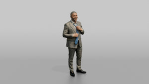 Wedding Guest Loosening His Silk Tie - 3D character model, view 1