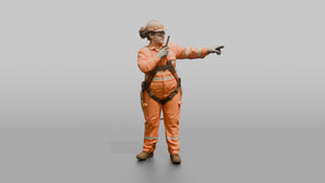 Chief Mate Supervising a Cargo Operation - 3D character model, view 1