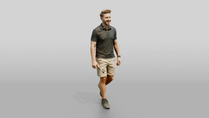 Casual Office Worker with a Phone - 3D character model, view 1