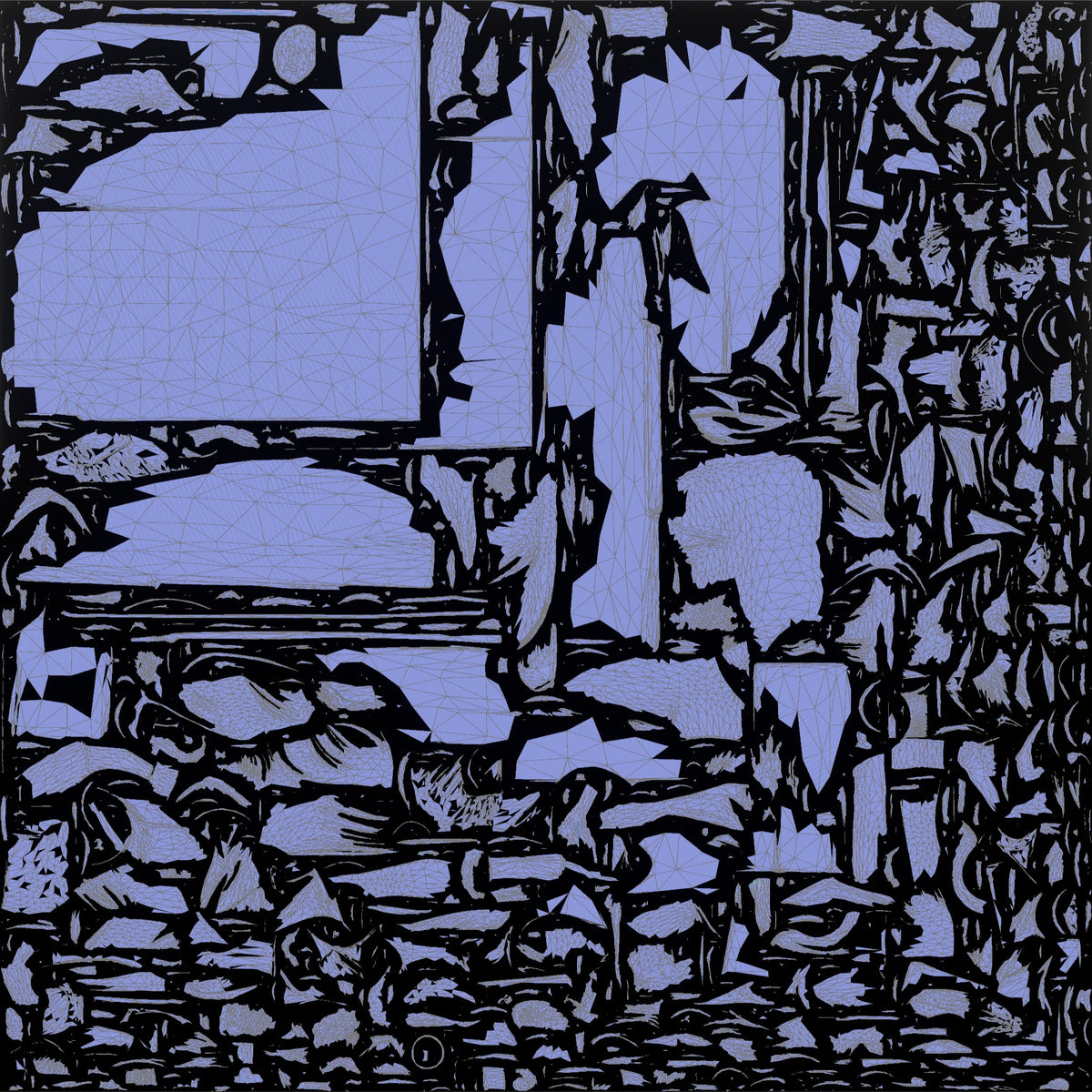 Homeless Man Sitting Flat on a Piece of Cardboard - UV layout, normal map