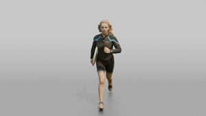 Surfer Running in a Neoprene Wetsuit - 3D character model, view 1