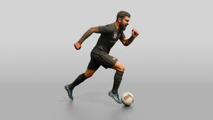 Soccer Player Sprinting with the Ball - 3D character model, view 1