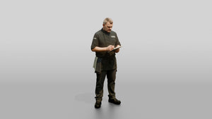 Head Chef Writing on a Clipboard - 3D character model, view 1
