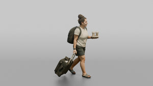 Traveler Carrying Coffee To The Gate - 3D character model, view 1