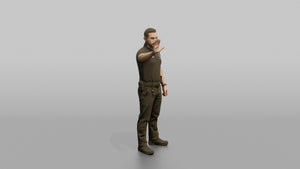 Door Staff Man Gesturing Stop With One Hand Raised - 3D character model
