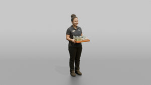 Housekeeping Staff Man Carrying A Tray Of Toiletries - 3D character model