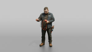 Electrical Engineer Testing Wires with a Multimeter - 3D character model, view 1