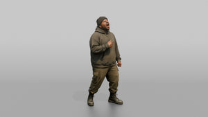 Protester Man Shouting Skyward - 3D character model, view 1